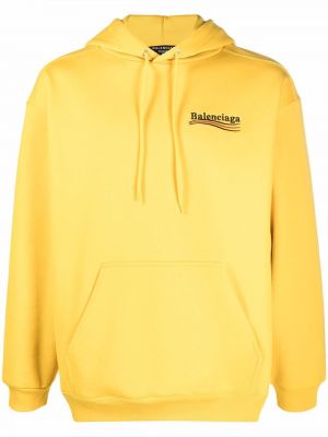 Sudadera con capucha con bordado Balenciaga amarillo