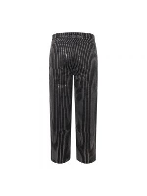Pantalones rectos con bordado de algodón Rotate Birger Christensen negro