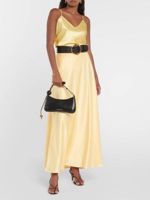 Атласная длинная юбка Polo Ralph Lauren желтая