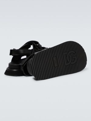 Kožené sandále Dolce&gabbana čierna