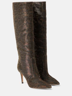 Gumijasti škornji s potiskom z leopardjim vzorcem Gianvito Rossi