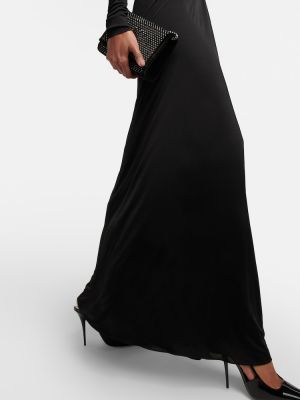 Dlouhé šaty jersey Saint Laurent černé