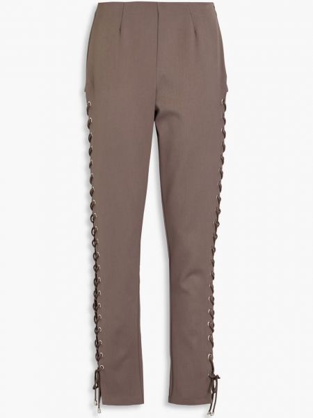 Узкие брюки из твила Sara Battaglia, серо-коричневый
