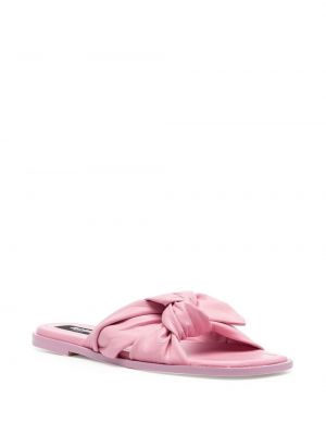 Kožené sandály Msgm růžové