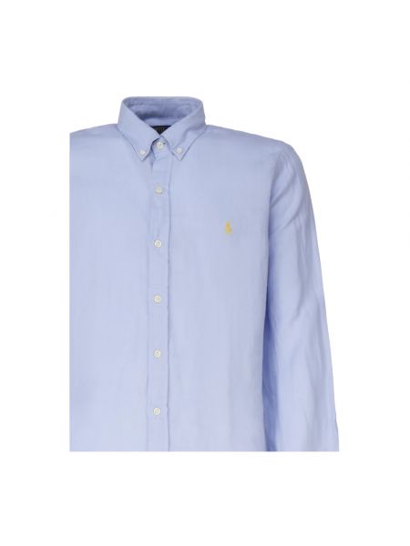 Lniana koszula Ralph Lauren niebieska