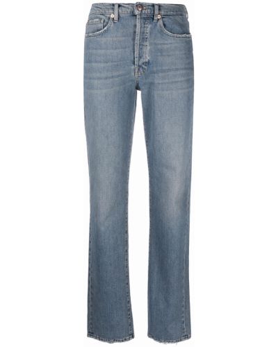 Bomull straight jeans 3x1 blå