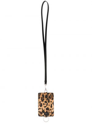 Portefeuille à imprimé léopard Dolce & Gabbana jaune