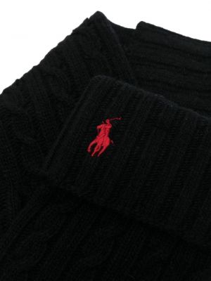 Megztas polo marškinėliai Polo Ralph Lauren juoda