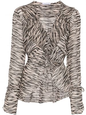 Transparenter bluse mit print mit zebra-muster Patrizia Pepe