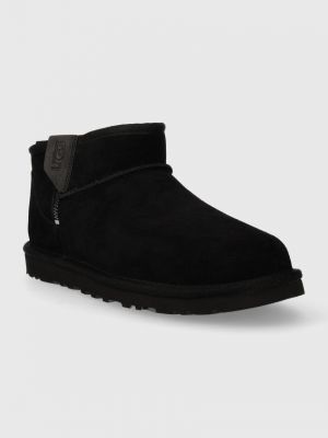 Čizme za snijeg od brušene kože s patentnim zatvaračem Ugg crna