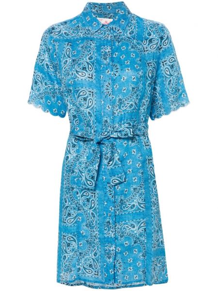 Kleid mit print Mc2 Saint Barth blau