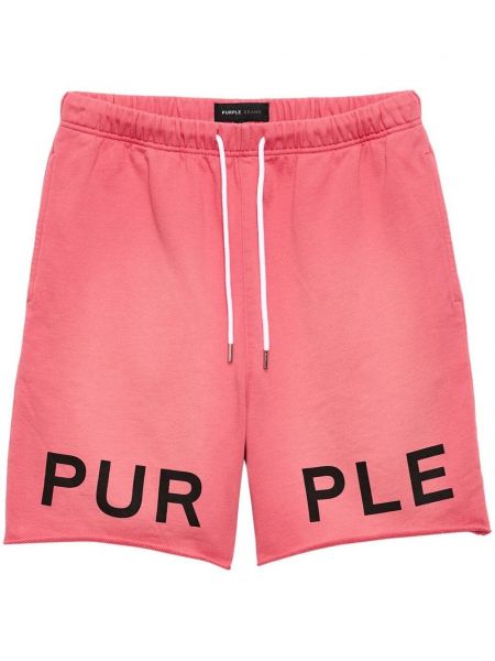 Shorts en coton à imprimé de sport Purple Brand