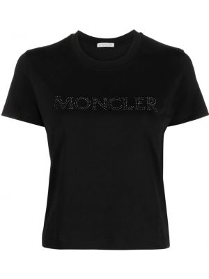 Pamut póló Moncler fekete