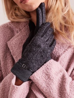 Pletene rokavice Fashionhunters črna