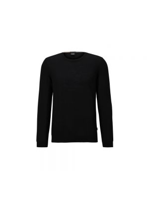 Sweter slim fit z długim rękawem Hugo Boss czarny