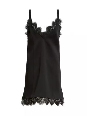 Кружевное платье мини Khaite черное