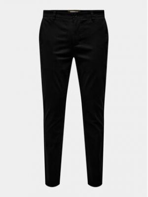 Pantalon chino slim Only & Sons noir