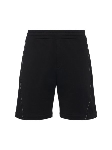 Pantalones cortos deportivos de algodón Alexander Mcqueen negro