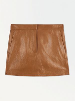 Юбка Cos Atelier The Embossed-leather Mini коричневый