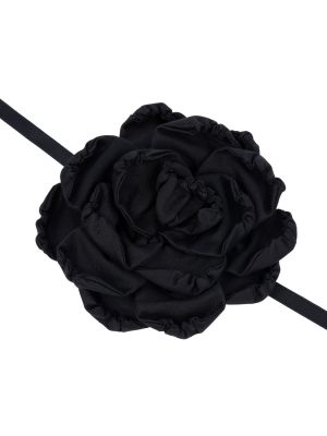 Jedwabny naszyjnik w kwiatki Dolce And Gabbana czarny
