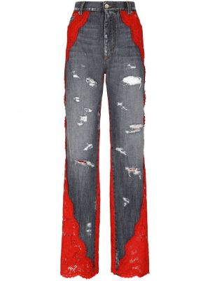 Spitzen geblümte jeans ausgestellt Dolce & Gabbana