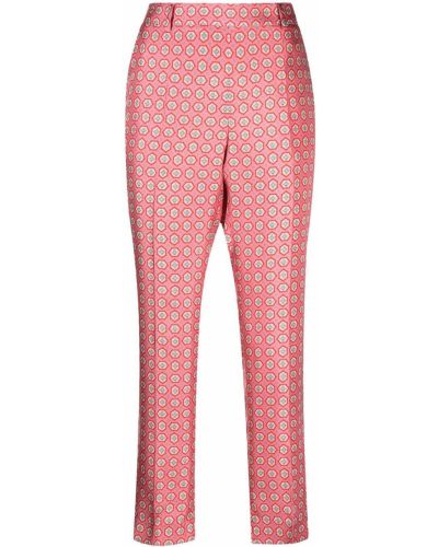 Pantalones con estampado con estampado geométrico Alberto Biani rosa