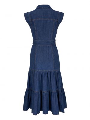 Džínové šaty s knoflíky Veronica Beard modré