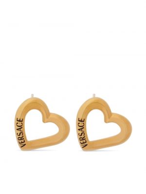 Boucles d'oreilles à imprimé de motif coeur Versace doré