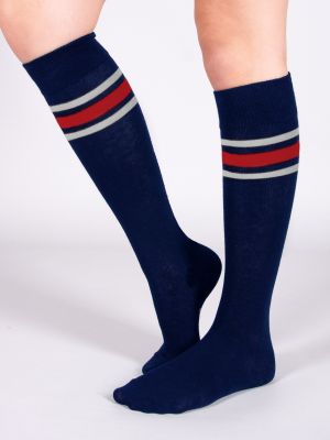 Памучни чорапи под коляното Yoclub синьо