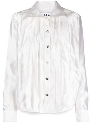Plisirana svilena srajca Almaz bela