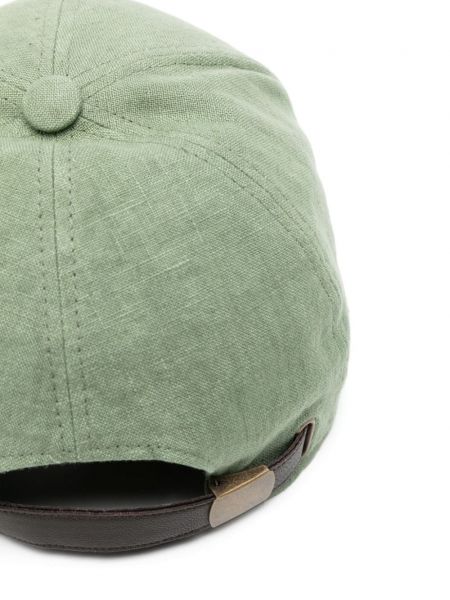 Lininis siuvinėtas kepurė su snapeliu Billionaire žalia