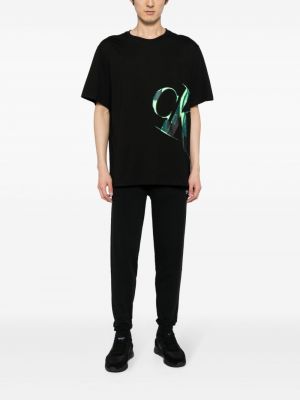 Kokvilnas t-krekls ar apdruku Calvin Klein melns