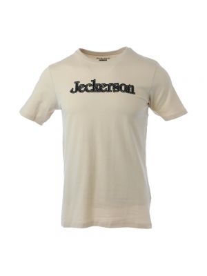 Koszulka slim fit z nadrukiem Jeckerson beżowa