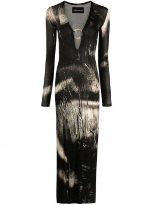 Вечерна рокля с абстрактен десен Louisa Ballou черно