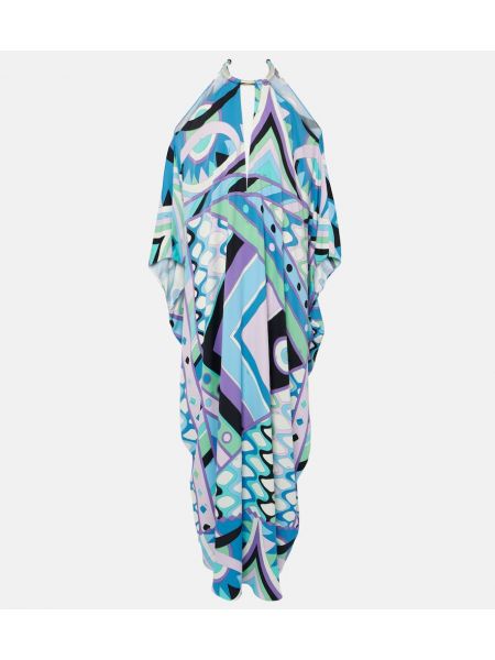 Μεταξωτή μάξι φόρεμα με σχέδιο Pucci