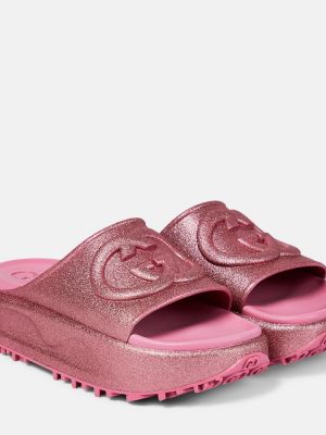 Ниски обувки на платформе Gucci розово