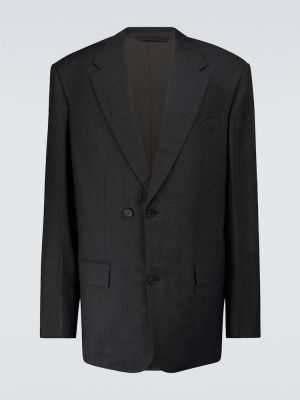Vlněné sako Balenciaga šedé