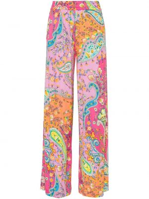 Pantaloni cu imagine cu model paisley Twinset roz