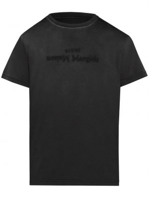Βαμβακερή μπλούζα με σχέδιο Maison Margiela μαύρο