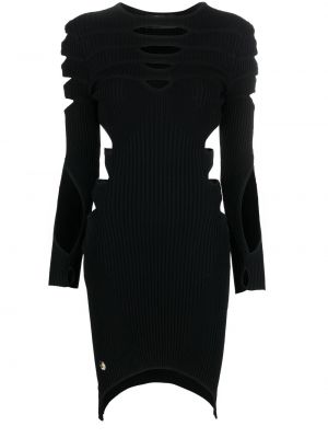 Pletena mini obleka Philipp Plein črna