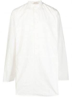 Πουπουλένιο βαμβακερό πουκάμισο με κουμπιά Nicolas Andreas Taralis λευκό