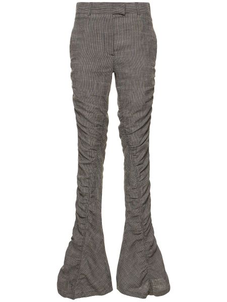 Pantalones de lino a rayas Acne Studios gris