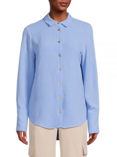 Однотонная рубашка Ellen Tracy синяя