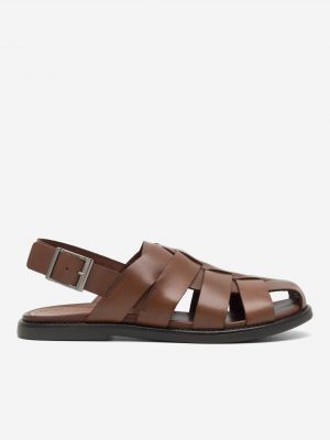Kožené sandály Gino Rossi hnědé