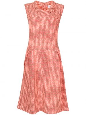Sukienka midi w kratkę z nadrukiem Chanel Pre-owned