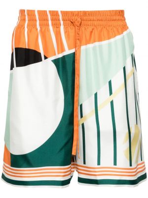 Bermuda kratke hlače s potiskom z abstraktnimi vzorci Casablanca oranžna
