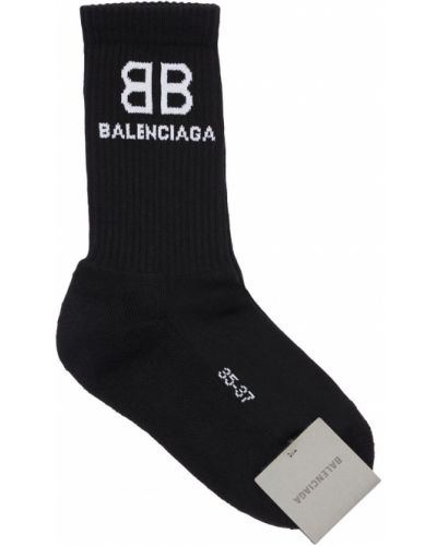 Памучни спортни чорапи Balenciaga черно