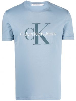 Pamučna majica s printom Calvin Klein plava