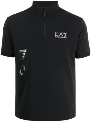Polo krekls ar apdruku Ea7 Emporio Armani melns