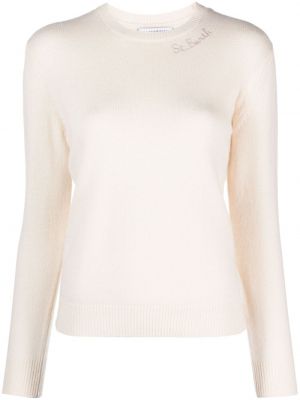 Pullover mit stickerei mit rundem ausschnitt Mc2 Saint Barth weiß